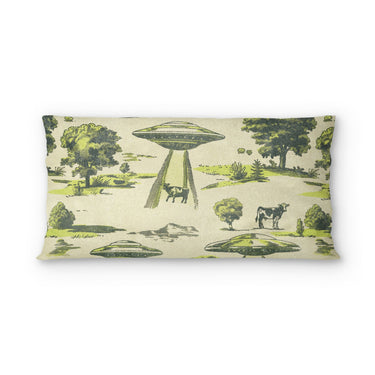 UFO Cow Abduction Toile in King (36" x 20") Size
