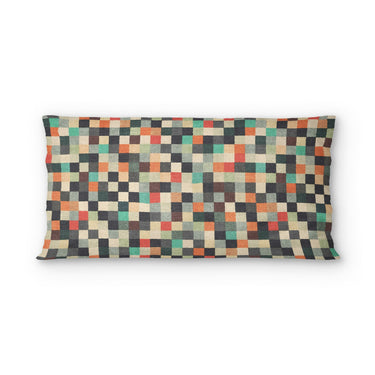 Pixel Mosaic Multicolor Earthtone in King (36" x 20") Size