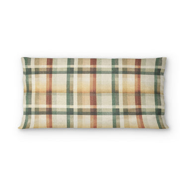 Madras Plaid Taupe Green in King (36" x 20") Size