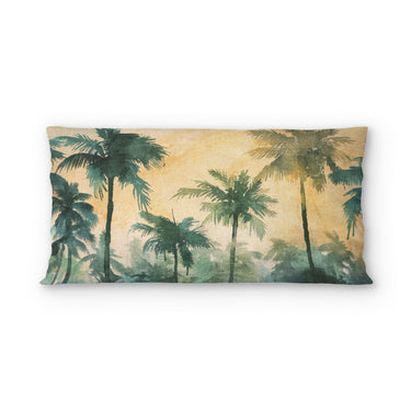 Sunset Palms Green & Orange in King (36" x 20") Size