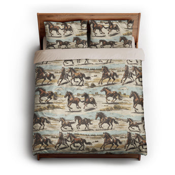 Wild Horses queen - microfiber - Natural Backing