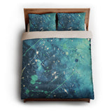Sylvie Seafoam & Teal queen - microfiber - Natural Backing