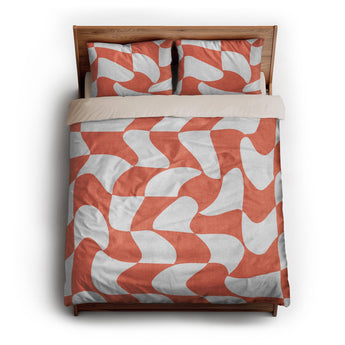 Twyla Checkered Coral queen - microfiber - Natural Backing