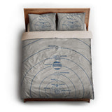 Solar System Blue & Ivory queen - microfiber - Natural Backing