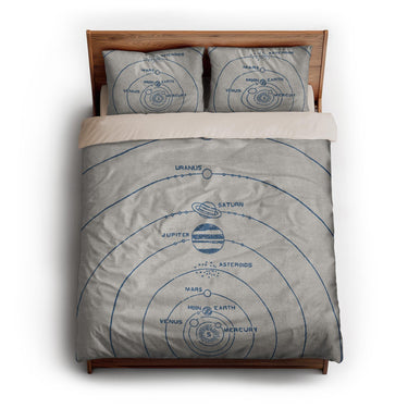 Solar System Blue & Ivory queen - microfiber - Natural Backing