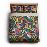 Umberto Black Multicolor queen - microfiber - Natural Backing