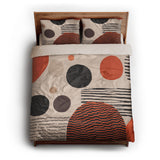 Charl Orange & Taupe queen - microfiber - Natural Backing