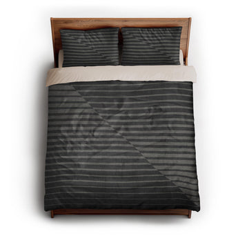 Euclid Black & Neutral Grey queen - microfiber - Natural Backing