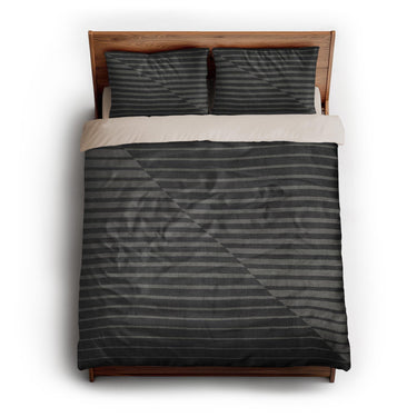 Euclid Black & Neutral Grey queen - microfiber - Natural Backing