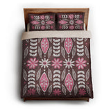 Topanga Burgandy & Pink queen - microfiber - Natural Backing