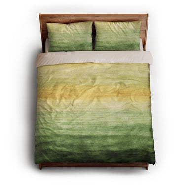 Ruidoso Green & Yellow queen - microfiber - Natural Backing