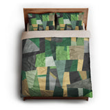 Baxter Green & Yellow queen - microfiber - Natural Backing