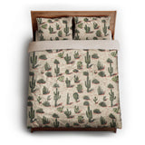 Desert Cacti queen - microfiber - Natural Backing
