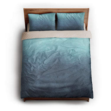 Kieran Watercolor Teal Ombre queen - microfiber - Natural Backing