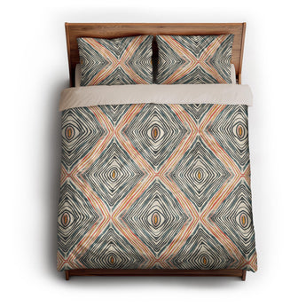 Boden Orange & Blue queen - microfiber - Natural Backing