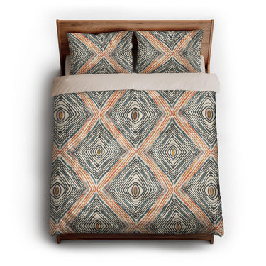Boden Orange & Blue queen - microfiber - Natural Backing