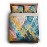 Egon Blue & Yellow queen - microfiber - Natural Backing