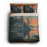 Adirondack Lakeside Cabin queen - microfiber - Natural Backing