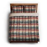 Monaghan Plaid Blue & Red queen - microfiber - Natural Backing