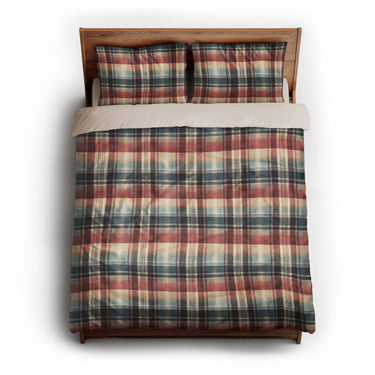 Monaghan Plaid Blue & Red queen - microfiber - Natural Backing