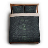 Solar System Navy & Mint queen - microfiber - Natural Backing