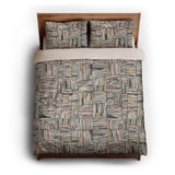 Atticus Multicolor Crosshatch queen - microfiber - Natural Backing