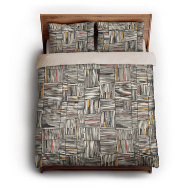 Atticus Multicolor Crosshatch queen - microfiber - Natural Backing