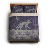 Desert Coyote Eggplant & Dusty Purple queen - microfiber - Natural Backing