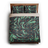 Acid Burn Teal & Orange queen - microfiber - Natural Backing