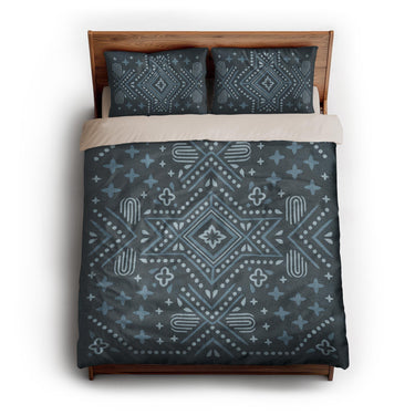 Durand Navy Blue queen - microfiber - Natural Backing