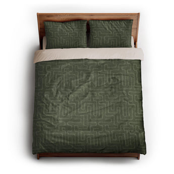 Terra Olive Green queen - microfiber - Natural Backing