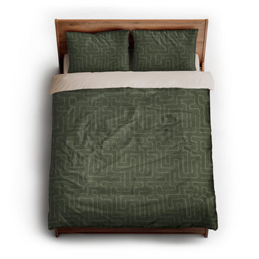 Terra Olive Green queen - microfiber - Natural Backing