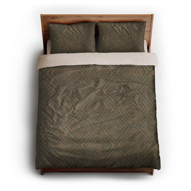 Terlingua Olive & Terracotta queen - microfiber - Natural Backing