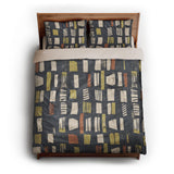 Milo Navy Lime & Terracotta queen - microfiber - Natural Backing