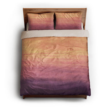 Imogen Watercolor Orange & Purple Ombre queen - microfiber - Natural Backing