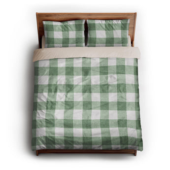 Buffalo Plaid Kelly Green queen - microfiber - Natural Backing