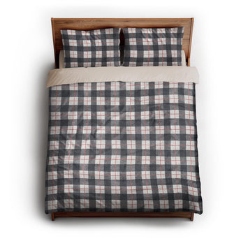 Wallace Plaid Navy & Red queen - microfiber - Natural Backing