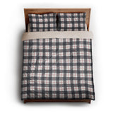 Wallace Plaid Navy & Red queen - microfiber - Natural Backing