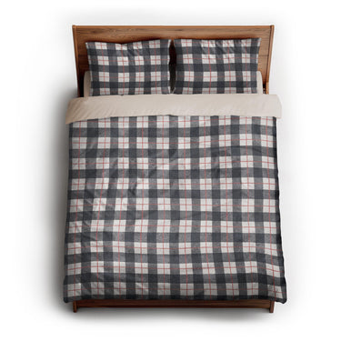 Wallace Plaid Navy & Red queen - microfiber - Natural Backing