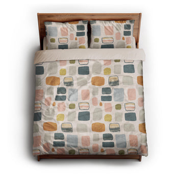 Calliope Ivory Multicolor queen - microfiber - Natural Backing