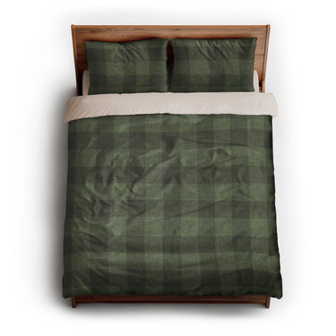 Buffalo Plaid Dark Olive queen - microfiber - Natural Backing