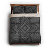 Reyno Black & Charcoal queen - microfiber - Natural Backing