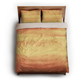 Jacinda Watercolor Fire Orange Ombre queen - microfiber - Natural Backing