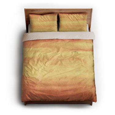 Jacinda Watercolor Fire Orange Ombre queen - microfiber - Natural Backing