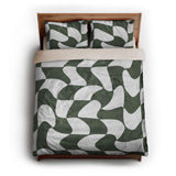 Twyla Checkered Army Green queen - microfiber - Natural Backing