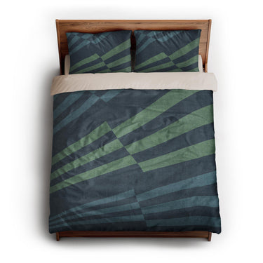 Prisma Blue & Green queen - microfiber - Natural Backing
