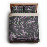 Acid Burn Purple & Green queen - microfiber - Natural Backing