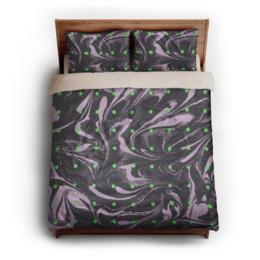 Acid Burn Purple & Green queen - microfiber - Natural Backing