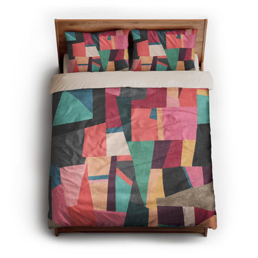 Baxter Pink Multicolor queen - microfiber - Natural Backing