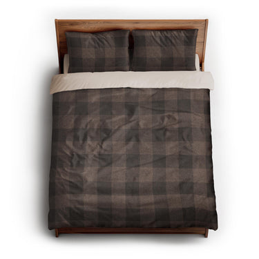 Buffalo Plaid Hickory Brown queen - microfiber - Natural Backing